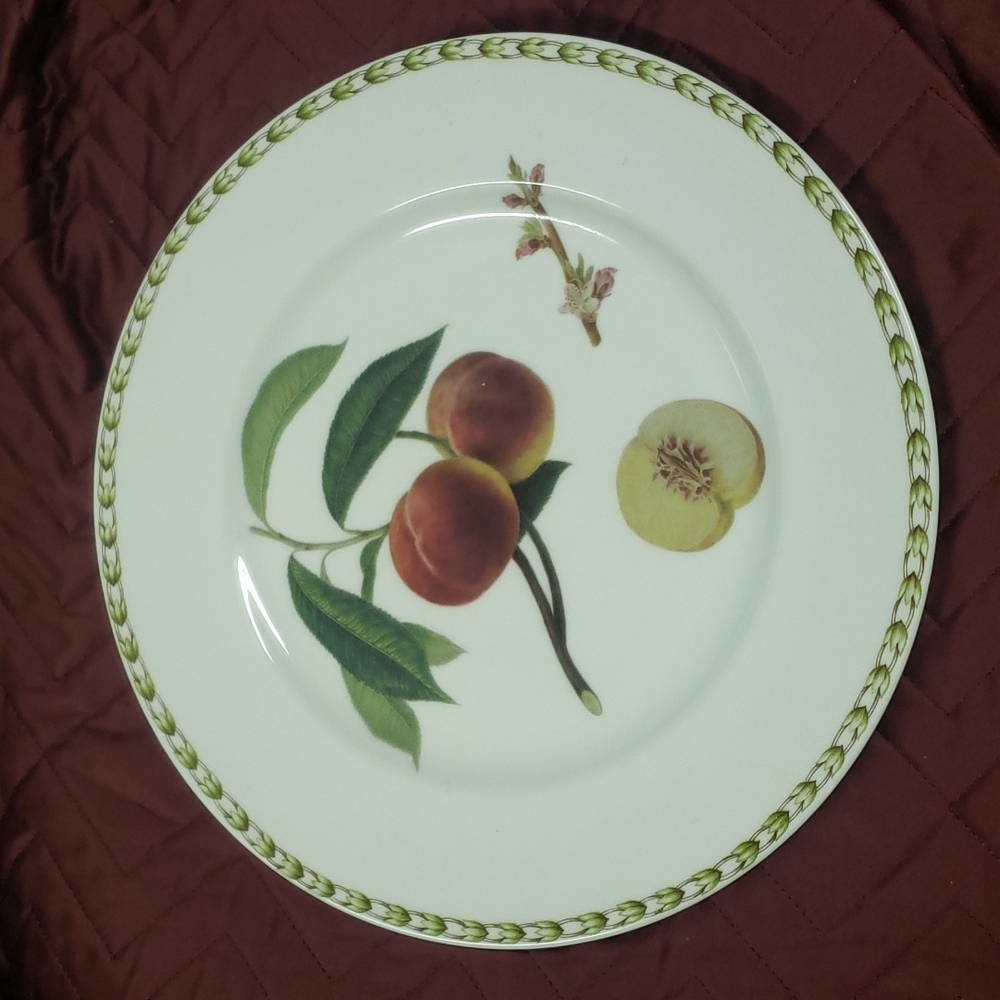 Rosina Queen's Royal Horticultural Society Hookers Fruit Peach 11" Plate India